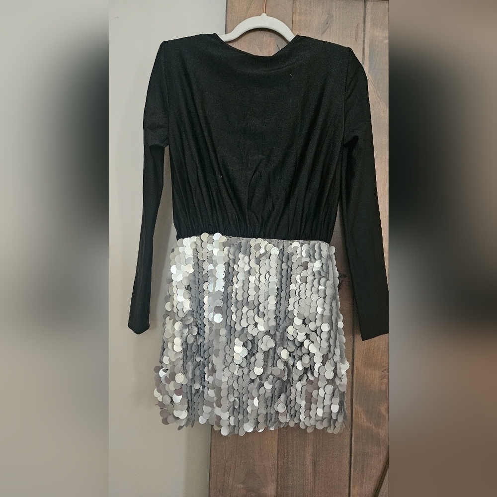 NWT Maeve Black & Silver Sequin Mini Dress XS Party Cocktail Holiday - Picture 13 of 16